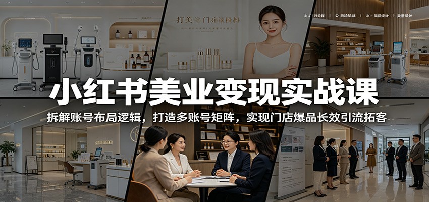 小红书美业变现实战课:拆解账号布局逻辑,打造多账号矩阵,实现门店爆品长效引流拓客-云启智联