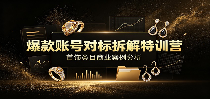 爆款账号对标拆解特训营：首饰类目商业案例分析，配套完整资料内容-云启智联