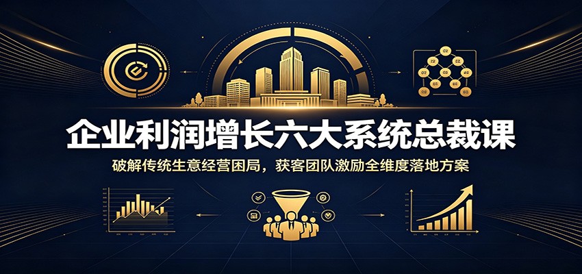 企业利润增长六大系统总裁课：破解传统生意经营困局，获客团队激励全维度落地方案-云启智联