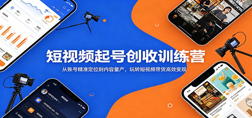 短视频起号创收训练营：从账号精准定位到内容量产，玩转短视频带货高效变现-云启智联