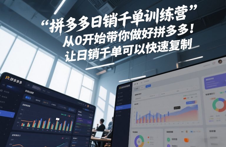 拼多多日销千单训练营，从0开始带你做好拼多多，让日销千单可以快速复制(更新26年5月)-云启智联