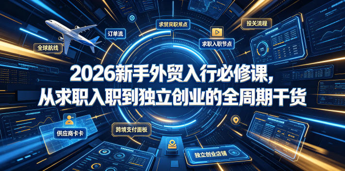 2026新手外贸入行必修课，从求职入职到独立创业的全周期干货-云启智联