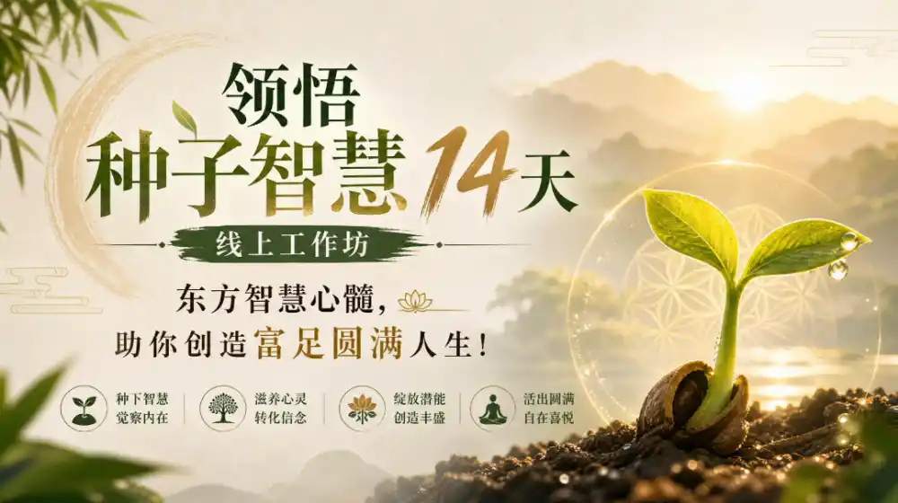 鹿大米领悟种子智慧14天线上工作坊,东方智慧心髓,助你创造富足圆满人生!-云启智联