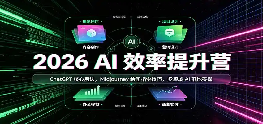 2026 AI效率提升营：ChatGPT核心用法，Midjourney绘图指令技巧，多领域AI落地实操-云启智联