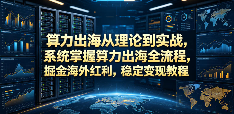 算力出海从理论到实战，系统掌握算力出海全流程，掘金海外红利，稳定变现教程-云启智联