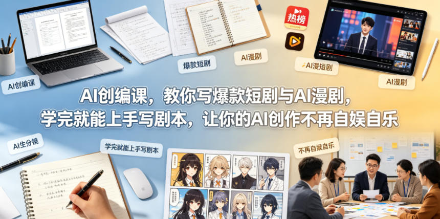 AI创编课，教你写爆款短剧与AI漫剧，学完就能上手写剧本，让你的AI创作不再自娱自乐(更新0521)-云启智联