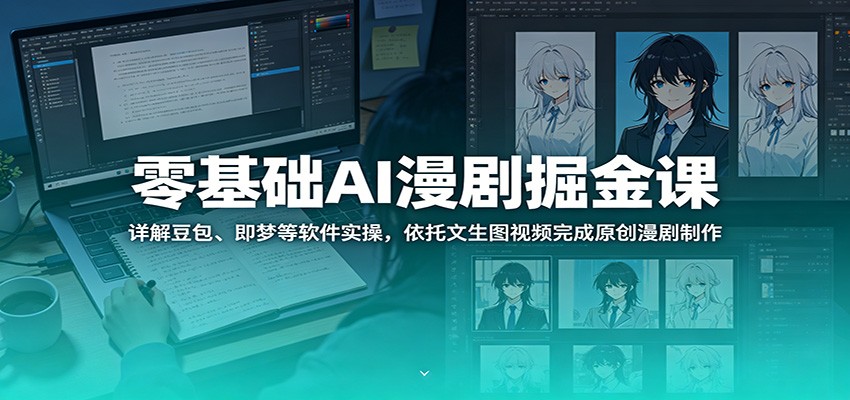 零基础AI漫剧掘金课：详解豆包、即梦等软件实操，依托文生图视频完成原创漫剧制作-云启智联