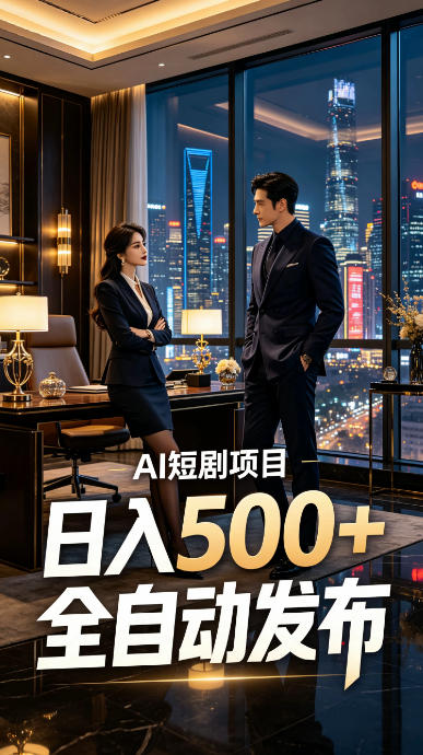 快手AI短剧自动发布，矩阵批量运营变现，轻资产副业项目，日入500+【揭秘】-云启智联
