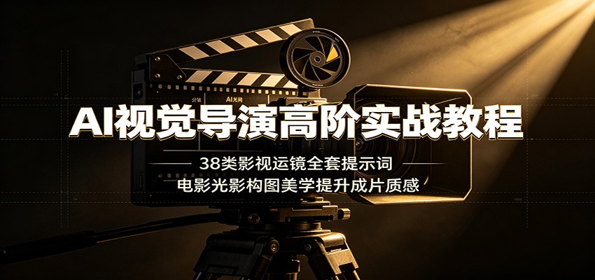 AI视觉导演高阶实战教程：38类影视运镜全套提示词，电影光影构图美学提升成片质感-云启智联