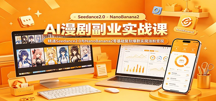 AI漫剧副业实战课：精通Seedance2.0与NanoBanana2零基础复刻爆款实现涨粉变现-云启智联