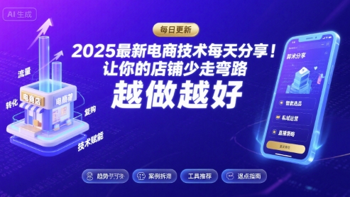 2025-2026最新电商技术每天分享，让你的店铺少走弯路，越做越好(更新26年07月)-云启智联