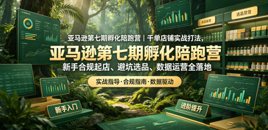 亚马逊孵化陪跑营｜千单店铺实战打法，新手合规起店、避坑选品、数据运营全落地(更新0708)-云启智联