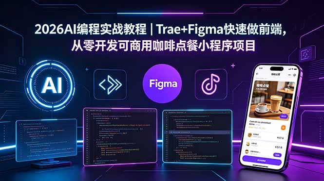 2026AI编程实战教程｜Trae+Figma快速做前端，从零开发可商用咖啡点餐小程序项目-云启智联