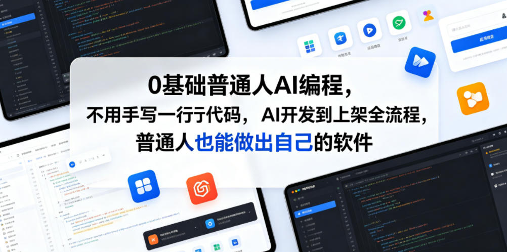 0基础普通人AI编程，不用手写一行代码，AI开发到上架全流程，普通人也能做出自己的软件-云启智联