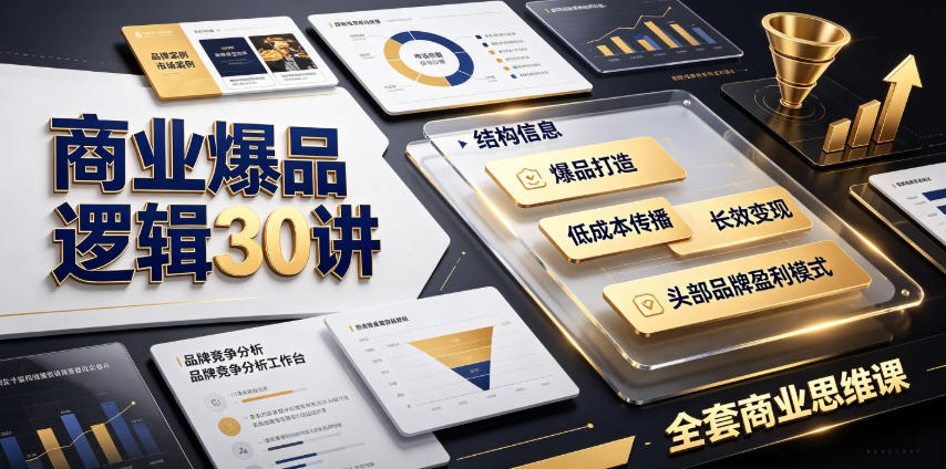商业爆品逻辑30讲｜拆解各行各业头部品牌盈利模式，吃透爆品打造、低成本传播、长效变现全套商业思维课-云启智联