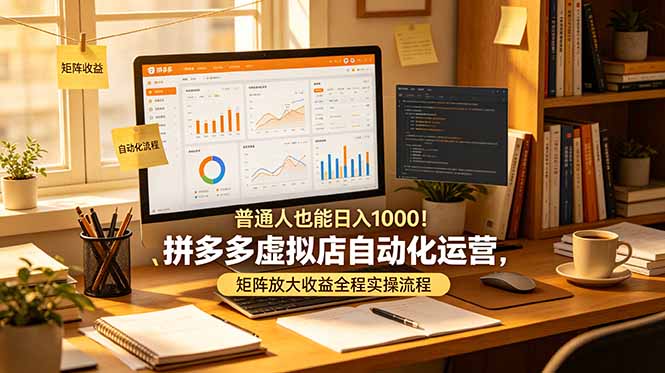 普通人也能日入 1000！拼多多虚拟店自动化运营，矩阵放大收益全程实操流程-云启智联