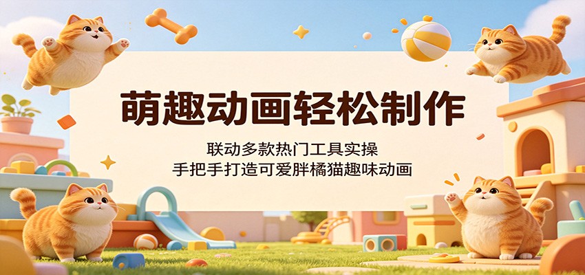 萌趣动画轻松制作，联动多款热门工具实操，手把手打造可爱胖橘猫趣味动画-云启智联