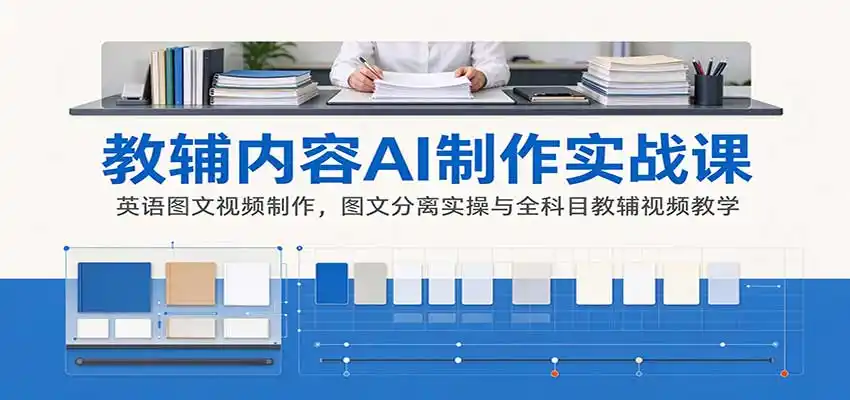 AI制作教辅内容实战课:英语图文视频制作,图文分离实操与全科目教辅视频教学-云启智联