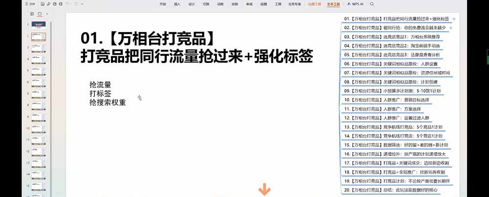 老火电商03期万相台截流课：竞品多渠道筛选｜多计划测试递增｜全站联动拉新收割全套实操教学-云启智联