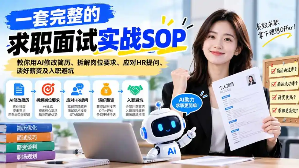 一套完整的求职面试实战SOP：教你用AI修改简历、拆解岗位要求、应对HR提问、谈好薪资及入职避坑-云启智联