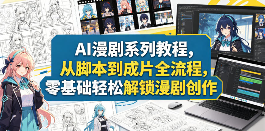 AI漫剧系列教程，从脚本到成片全流程，零基础轻松解锁漫剧创作-云启智联