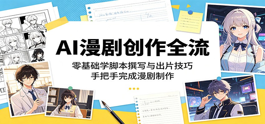 AI漫剧创作全流程：零基础学脚本撰写与出片技巧，手把手完成漫剧制作-云启智联