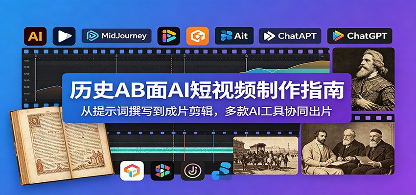 历史AB面AI短视频制作指南：从提示词撰写到成片剪辑，多款AI工具协同出片-云启智联
