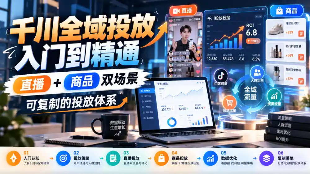 千川全域投放入门到精通,直播+商品双场景,可复制的投放体系(更新1026)-云启智联