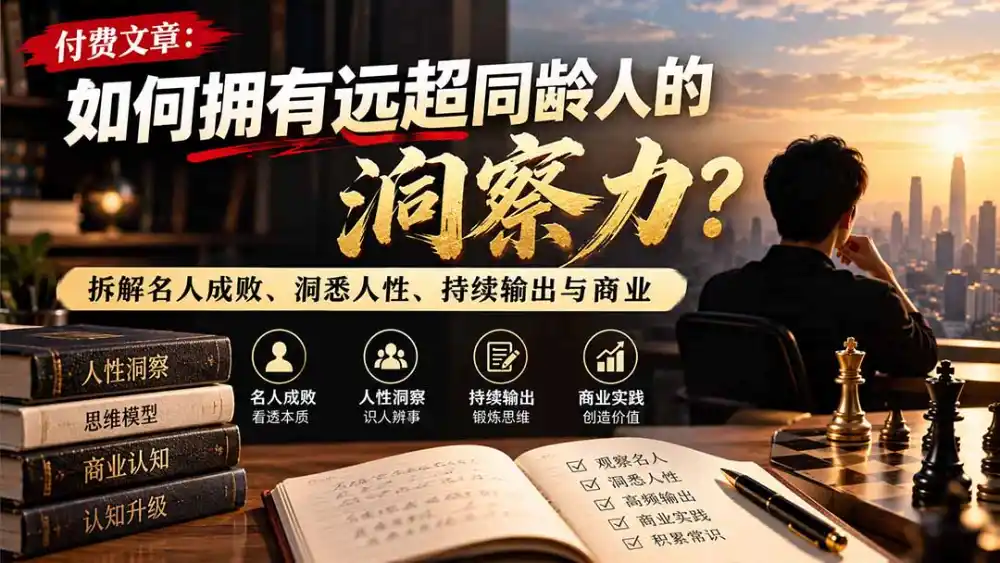 付费文章:如何拥有远超同龄人的洞察力?拆解名人成败、洞悉人性、持续输出与商业实践-云启智联