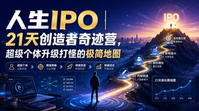 人生IPO︱21天创造者奇迹营，超级个体升级打怪的极简地图-云启智联