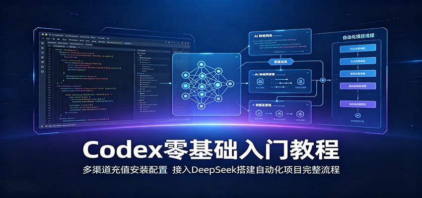 Codex零基础入门教程：多渠道充值安装配置，接入DeepSeek搭建自动化项目完整流程-云启智联
