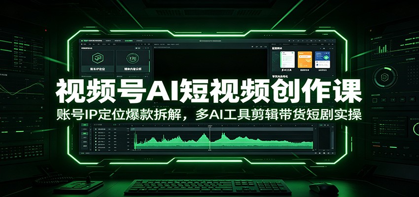 视频号AI短视频创作课：账号IP定位爆款拆解，多AI工具剪辑带货短剧实操-云启智联