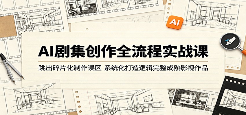 AI剧集创作全流程实战课：跳出碎片化制作误区，系统化打造逻辑完整成熟影视作品-云启智联