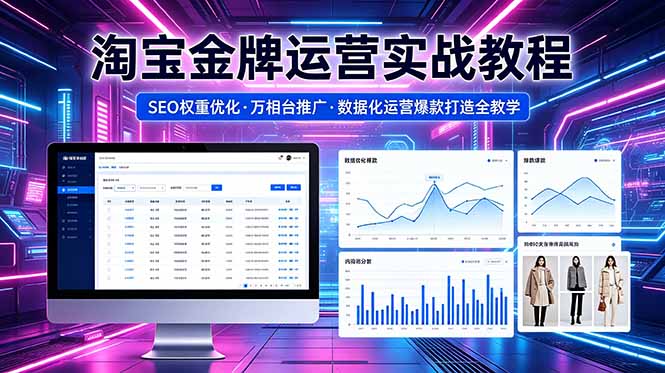 2026 淘宝金牌运营实战教程，SEO权重优化万相台推广，数据化运营爆款打造全教学-云启智联
