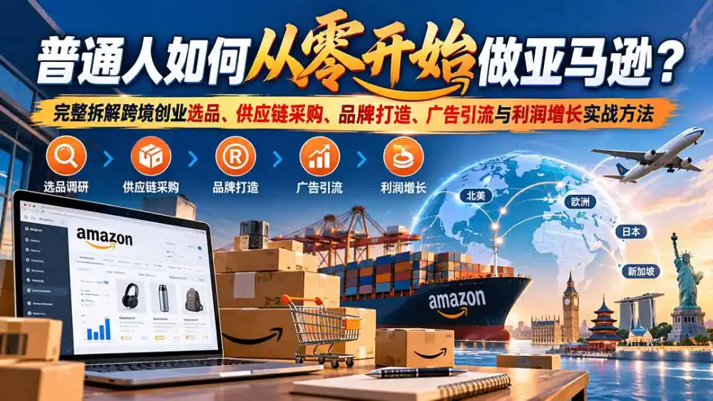 普通人如何从零开始做亚马逊？完整拆解跨境创业选品、供应链采购、品牌打造、广告引流与利润增长实战方法-云启智联