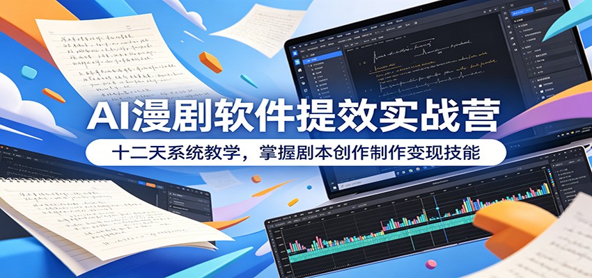 AI漫剧软件提效实战营：十二天系统教学，掌握剧本创作制作变现技能-云启智联