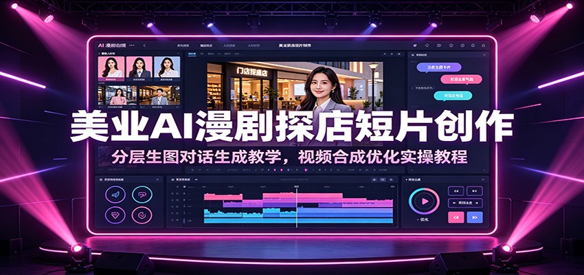 美业AI漫剧探店短片创作：分层生图对话生成教学，视频合成优化实操教程-云启智联