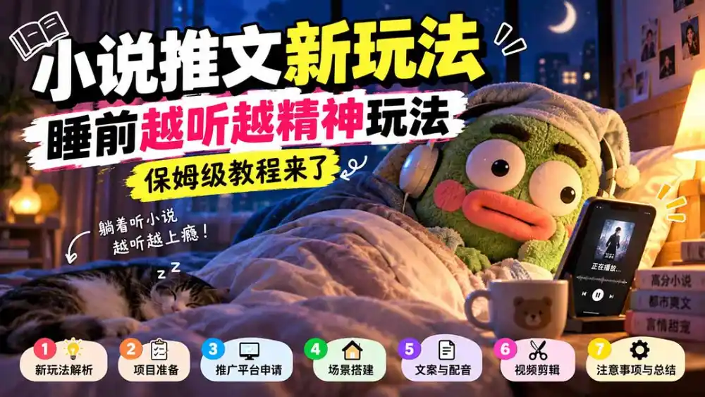 小说推文新玩法,睡前越听越精神玩法,保姆级教程来了-云启智联