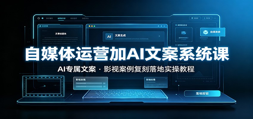 自媒体运营加AI文案系统课：：AI专属文案，影视案例复刻落地实操教程-云启智联