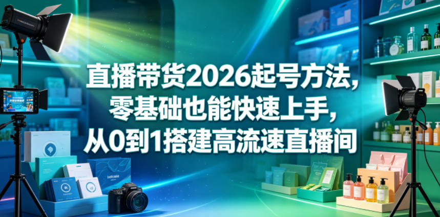 直播带货2026起号方法，零基础也能快速上手，从0到1搭建高流速直播间-云启智联