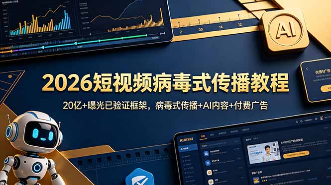 2026短视频病毒式传播教程：20亿+曝光已验证框架，病毒式传播+AI内容+付费广告-云启智联