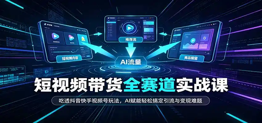 短视频带货全赛道：吃透抖音快手视频号玩法，AI赋能轻松搞定引流与变现难题-云启智联