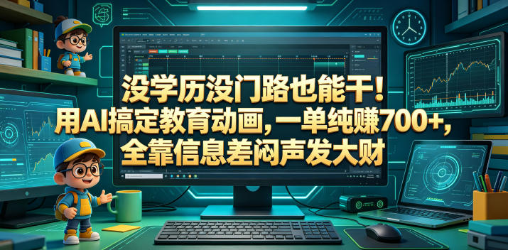 没学历没门路也能干！用AI搞定教育动画，一单纯賺700+，全靠信息差闷声发大财【揭秘】-云启智联