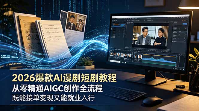 2026 爆款 AI 漫剧短剧教程 从零精通 AIGC 创作全流程 既能接单变现又能就业入行-云启智联