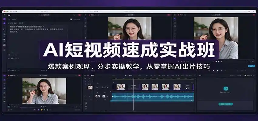 AI短视频速成实战班:爆款案例观摩、分步实操教学,从零掌握AI出片技巧-云启智联