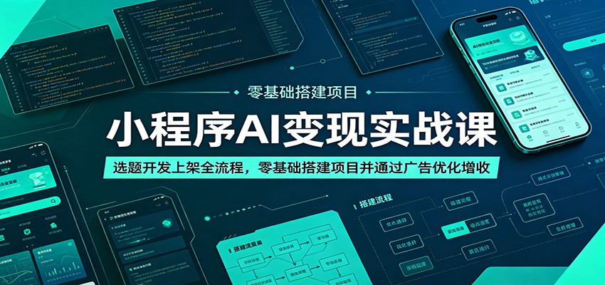 小程序AI变现实战课：选题开发上架全流程，零基础搭建项目并通过广告优化增收-云启智联