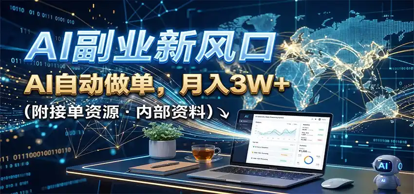 AI副业新风口,AI自动做单,月入3W+,附接单资源-云启智联