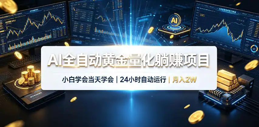 AI全自动黄金量化躺賺项目，24小时自动运行，月入2W！-云启智联