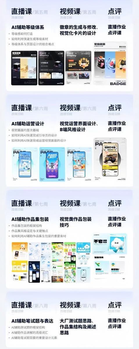 AI+UI系统实战课：十周完整教学｜图标IP运营视觉｜笔试作品集交互动效全套落地教程-云启智联