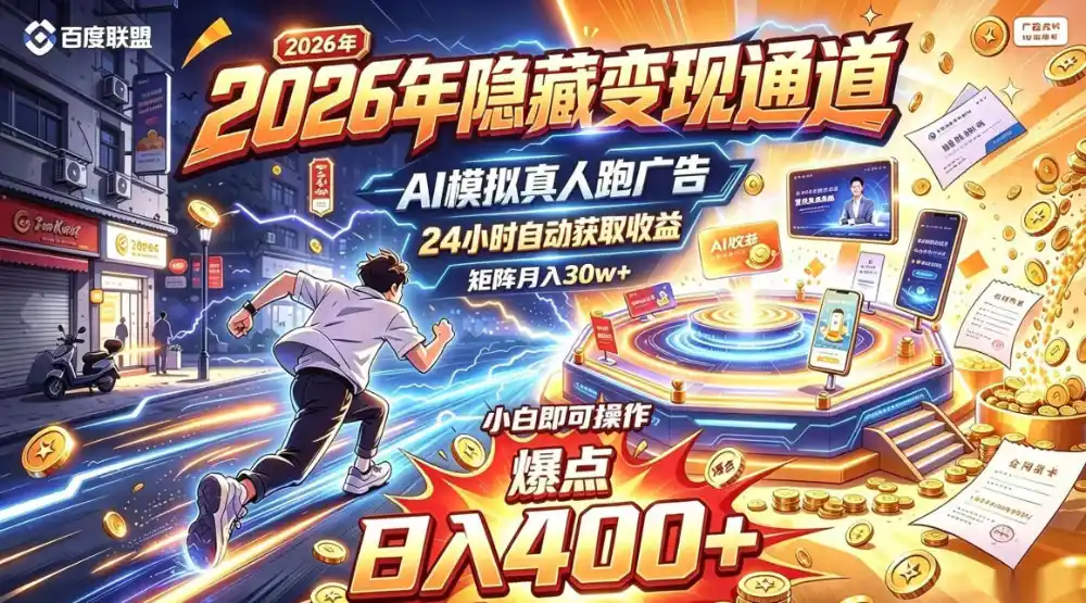 2026年别死磕自媒体，隐藏变现通道，AI模拟真人自动跑广告，小白即可操作，日入400+，矩阵月入可达到30w+【揭秘】-云启智联
